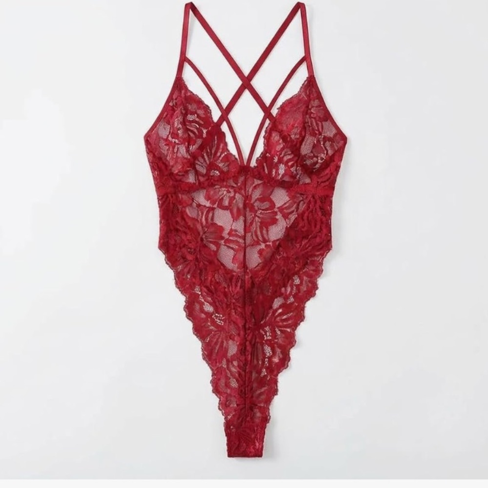 Red Lace Bodysuit lingerie